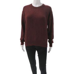 Meli Women Pullover Sweater Red Crew Neck Long Sleeve Size M